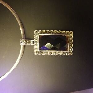 SMOKY QUARTZ & Marchasite mounted in 925 Sterling Silver (Pendant only) EUC #9